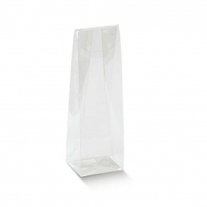 Saqueta transparente de base rectangular