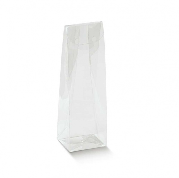 Saqueta transparente de base rectangular