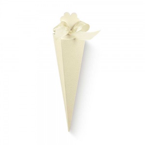 Cone em cartolina linho marfim