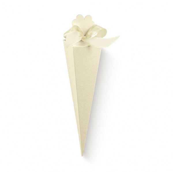 Cone em cartolina linho marfim