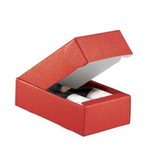 Caixa para duas garrafas em cartão vermelho