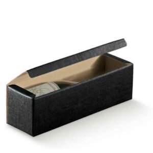 Caixa para uma garrafa em cartão preto
