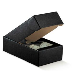 Caixa para duas garrafas em cartão preto