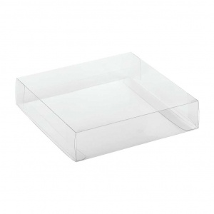 Caixa transparente com abertura nas laterais