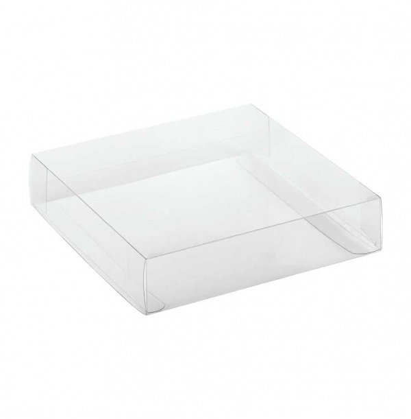 Caixa transparente com abertura nas laterais