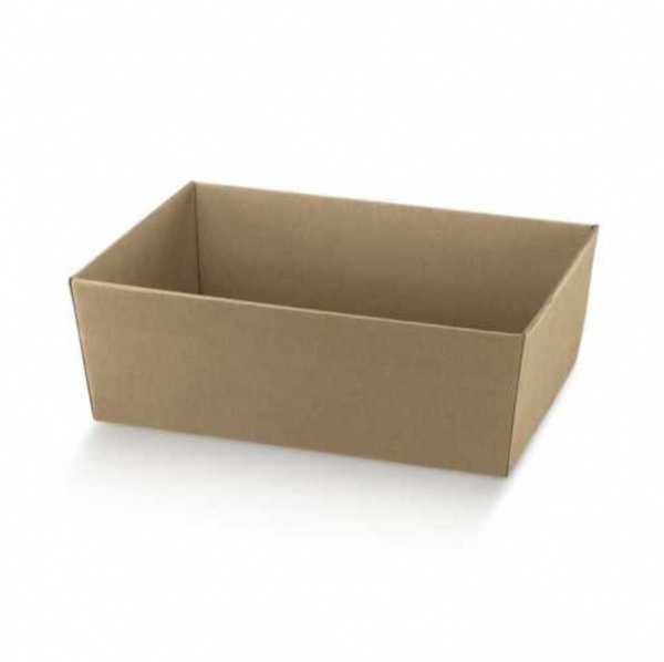 Vaso de base rectangular em cartão kraft