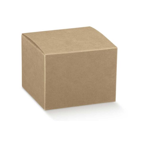 Cubo em cartão kraft com abertura pelo topo