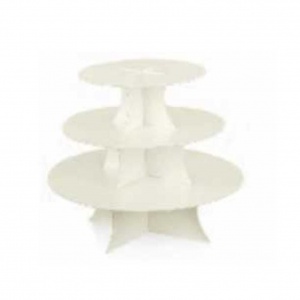 Suporte em cartão branco para montagem com 3 andares